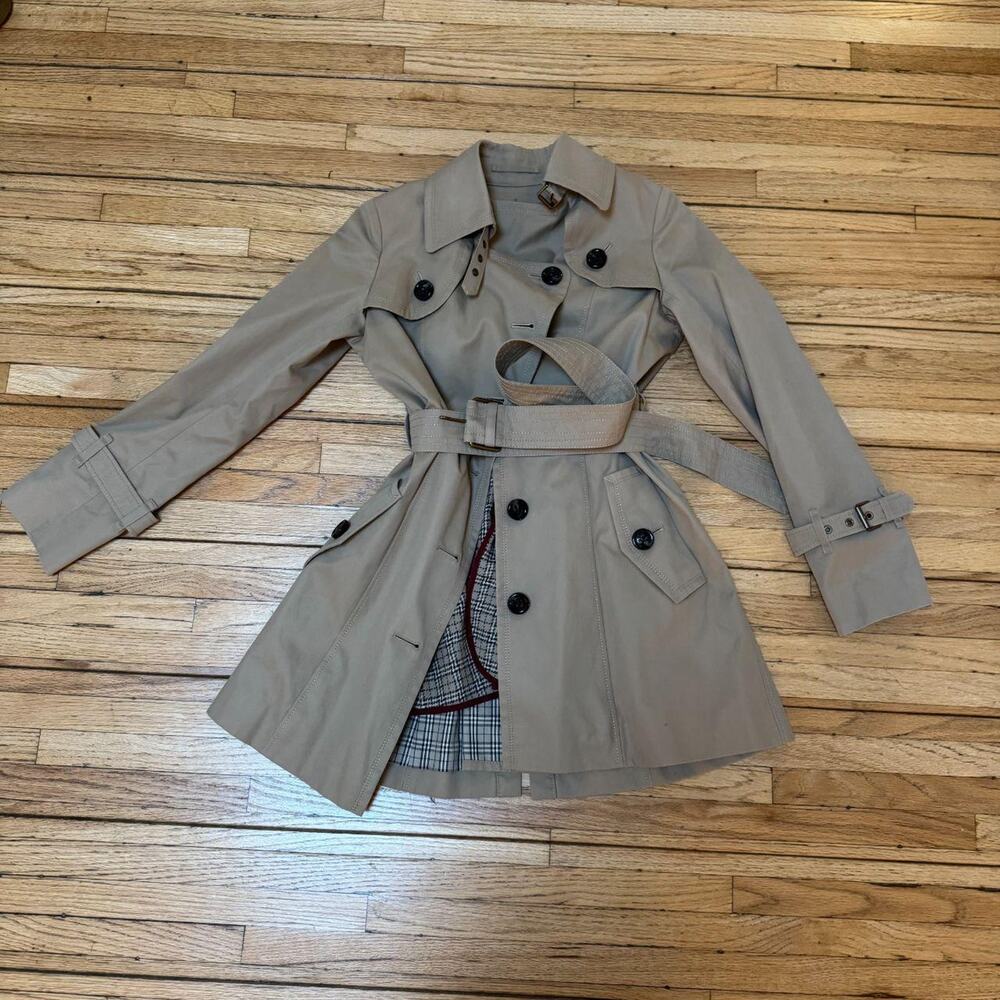 Burberry Blue Label Short Flared Trench Coat — Size 36